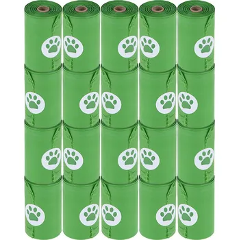 sáček na exkrement 300ks-20x15 sáčků Biologicky rozložitelné sáčky na psí exkrementy, zelené