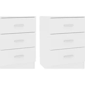 Noční stolek Noční stolky 2 ks bílé 38 x 35 x 56 cm kompozitní dřevo Bílá800451