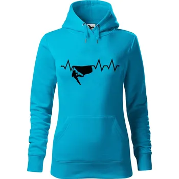 Pánská mikina Dámská mikina Tep horolezec Velikost (žena): XL, Vyberte barvu: Tyrkysová