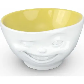 Porcelánová miska Tassen 58products | bílá/šafrán (žlutá) - mrkající smajlík