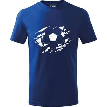 Dětské tričko s potiskem Fotbalový míč Velikost: 110 /4 roky, Barva trička: Královsky modrá