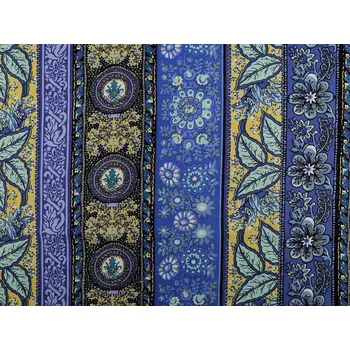 Bavlněná látka / plátno s řidší vazbou orientální METRÁŽ - 4 modrá