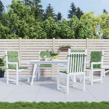 Podsedák Podušky na židli s nízkým opěradlem 4 ks vzor listů textil Zelená361332