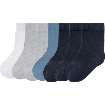 Chlapecké oblečení lupilu® Chlapecké ponožky, 7 párů (bílá/šedá/modrá/námořnická, 19-22)
