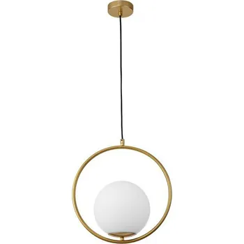 NOVA LUCE závěsné svítidlo OBITAR opálové sklo mosazný zlatý kov E27 1x12W 230V IP20 bez žárovky 9988169