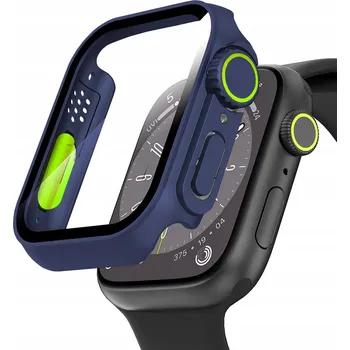 Pouzdro na mobilní telefon Pouzdro se sklem XGSM 237432 pro Apple Watch 7/8/9 45mm, tmavě modré