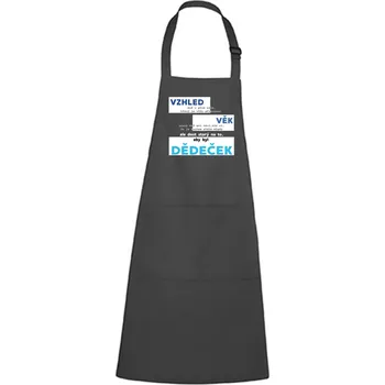 Kuchyňská zástěra Zástěra s potiskem Dědeček vzhled Barva zástěry: Antracitová