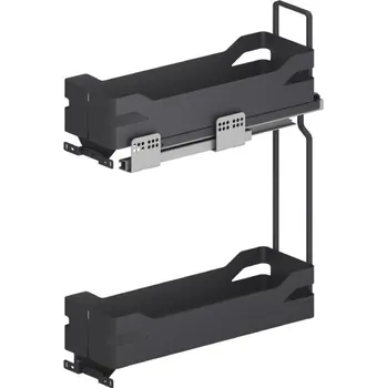 Plnovýsuvný dvojkoš boční WIRELI Style s tl.dovřením, 264x480x580mm, antracit