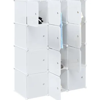 Botník Úložný organizér s 12 kostkami a závěsnými tyčemi PP Bílá4019583