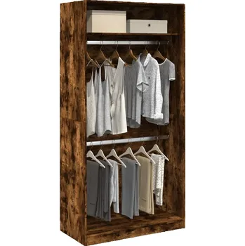 Příborník do zásuvky Šatní skříň kouřový dub 100 x 50 x 200 cm kompozitní dřevo Hnědá3307805