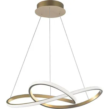 Nova Luce Futuristický LED lustr Fusion v nadčasových barvách - 720 x 1500 mm, 3000 K, zlato-bílá NV 1701101002