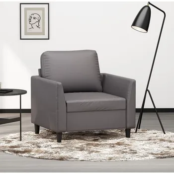 Pohovka Křeslo šedé 60 cm umělá kůže Šedá359325