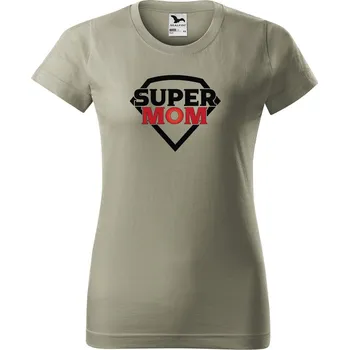 Dámské tričko Dámské tričko s potiskem Super mom Barva trička: Světlá khaki - 28, Velikost: XL