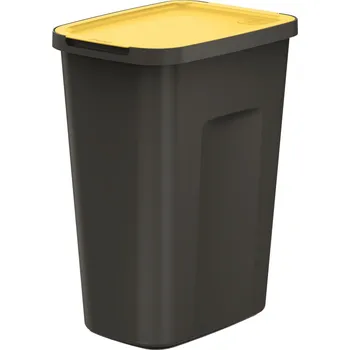 Odpadkový koš Odpadkový koš černý 35 L pro třídění odpadu žlutá klapka modulární