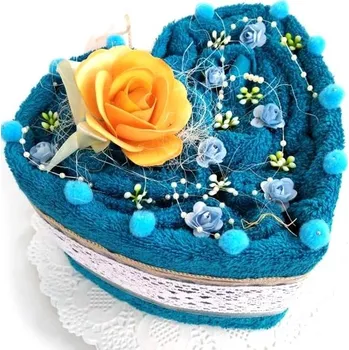 Veratex Textilní dort Srdce jednopatrový azur