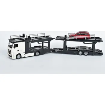 autíčko Mercedes Actros 2545 s modelem Ford Focus bílá zelená 1:43 Mercedes Actros 2545 s modelem Ford Focus - kovový model auta