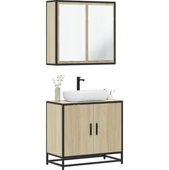 Koupelnový nábytek 2dílný set koupelnového nábytku dub sonoma kompozitní dřevo Hnědá3300886