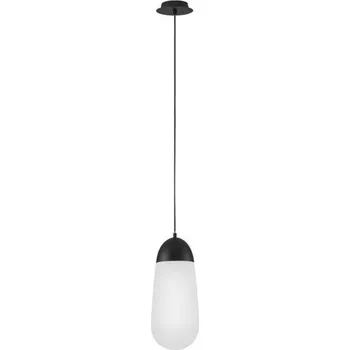 NOVA LUCE závěsné svítidlo BLAKY matný černý kov a opálové sklo E14 1x5W bez žárovky 9092824