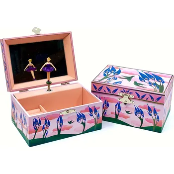 Šperkovnice Svoora Hudební šperkovnice s držákem na prsteny a širokým zrcadlem Šťastní ptáci