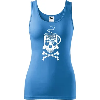 Dámské tílko s potiskem Decaf Velikost: XS, Barva: Azurově modrá