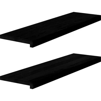 Nášlap na schod Okenní parapety 2ks tmavě hnědé 90x25x2 cm masivní dub Hnědá4009183