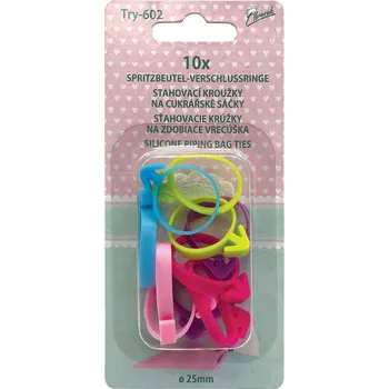 Kroužek stahovací 10ks na cukr.sáčky TR-602, silikon