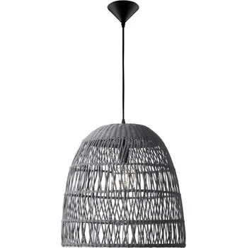 NOVA LUCE závěsné svítidlo DESTIN železo a ratan, šedá barva E27 1x12W IP20 bez žárovky 9586671