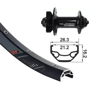 Zapletené kolo XLC 26" kolo XLC Rodi Black Rock DISK , 559x21, 6d, 32d náboj Přední - 15x100mm uchycení kotouče INTL (6 děr)