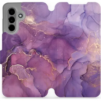 Pouzdro na mobilní telefon Flipové pouzdro Mobiwear - Samsung Galaxy A26 5G - VP20S Fialový mramor (Knížkové flip pouzdro, obal, kryt na mobil Samsung Galaxy A26 5G - VP20S Fialový mramor, materiál Umělá kůže + TPU - ochrana 360°, stojánek, silikonová vanička, magnetické zavírání)