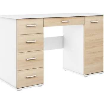 Psací stůl Psací stůl do studentského pokoje ABS B2 - Agat Bílá / Dub Sonoma 124x75 cm