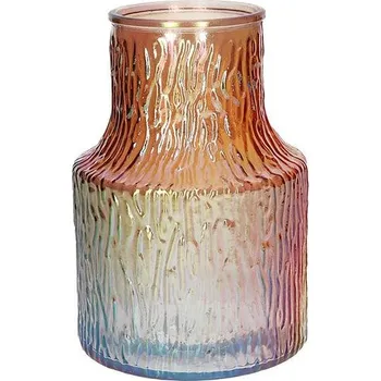 Váza Skleněná váza POLINA 20cm broskvová perleťová