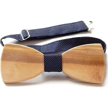 Dřevěný Motýlek, hedvábí, modrý