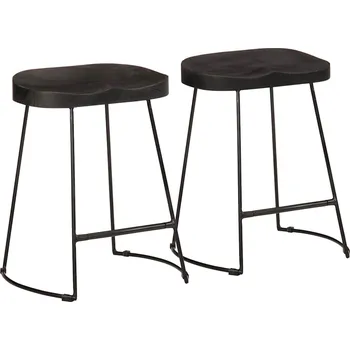 Barová židle Barové stoličky 2 ks černé 46x38x52 cm Masivní dřevo Mango Černý4013529