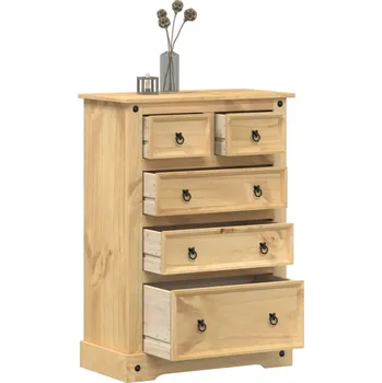 Úložný box Komoda Corona 80 x 43 x 114 cm masivní borové dřevo Hnědá 4005671