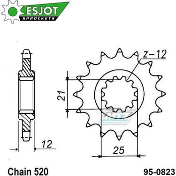 Řetězová sada pro motocykl Kolečko řetězové (pastorek) 0823-14zubů ESJOT 50-32116-14 - Husaberg FE350+FE400+FE501+FE600 + FE450+FE550+FE650 + FC350+FC450+FC501+FC550+FC600 + MX350+MX499+MX501+FS450+FS550+FS650 + Husqvarna CR125 95-0823-14-ES