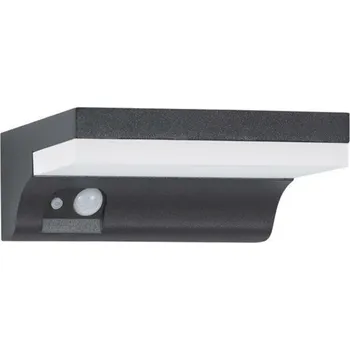 Venkovní osvětlení NOVA LUCE venkovní nástěnné svítidlo DYN antracitový hliník a akrylový difuzor LED 1.5W 3000K 3.7V 110st. IP65 solární / vypínač na těle / pohybové čidlo 9190101