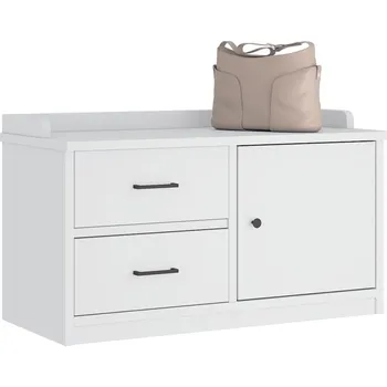 Lavice do předsíně "SANDNES" Bílá 87x40x50 cm Borovicový masiv Bílá4010465