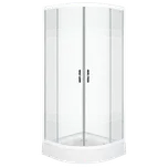 Novoterm Čtvrtkruhový sprchový kout NV-Xenia Duo 80x80 bílá/potisk + vanička
