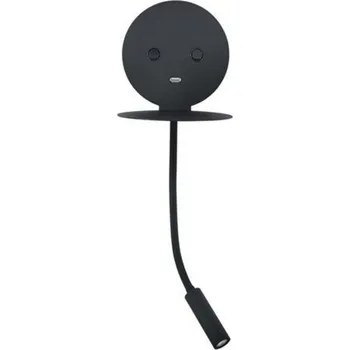 NOVA LUCE bodové svítidlo ECLIP černý hliník nastavitelné vypínač na těle USB nabíjení LED Samsung 230V 3000K osvětlení 6W čtecí lampička 3W IP20 9173282