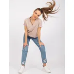 Světle béžové dámské bavlněné tričko Severine RV-TS-7666.19-light beige Velikost: S/M