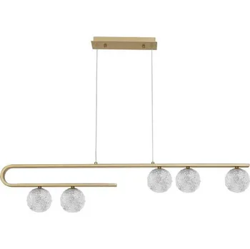 NOVA LUCE závěsné svítidlo MIRANO čiré strukturované sklo a mosaz zlatá G9 5x5W 230V IP20 bez žárovky 9960273