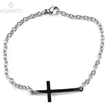 Náramek Náramek z chirurgické oceli ležatý křížek