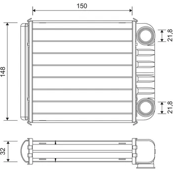 Výměník tepla, vnitřní vytápění VALEO 811650