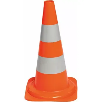 Dopravní zařízení Oranžový plastový reflexní dopravní kužel - šířka 29 cm, výška 49 cm