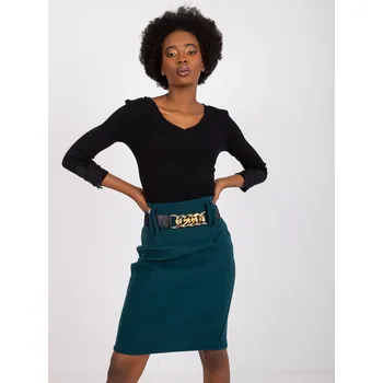 Dámské tričko Černé žebrované tričko Alissia s krajkou na rukávech -RV-BZ-7529.92-black Velikost: S