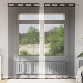 Závěs Voálové závěsy s průchodkami 2 ks černé 140x245 cm Černý4102062