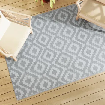 Pikniková deka Venkovní koberec ARAKIL šedý 140x200 cm PP Šedá368556