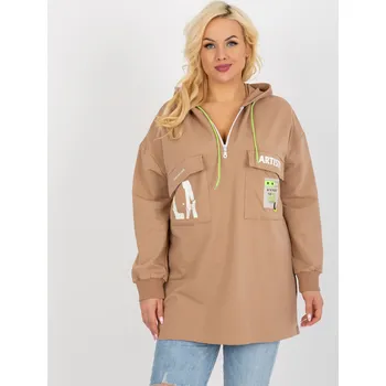 Dámská mikina Béžová oversize mikina Artistic -RV-BL-8258.34-beige Velikost: ONE SIZE
