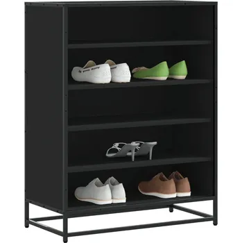 Botník Botník černý 75 x 38 x 97,5 cm kompozitní dřevo a kov Černý3300870