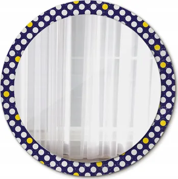 Zrcadlo Zrcadlo závěsné se skleněným rámem Retro puntíky 90 cm